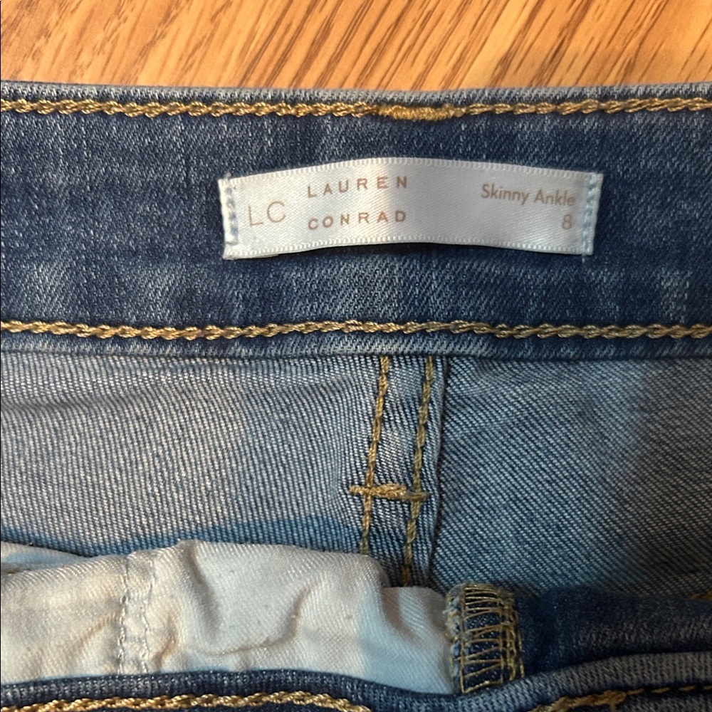 LC Lauren Conrad High Rise Button-Fly Jeans - Medium Blue - Picture 2 of 3